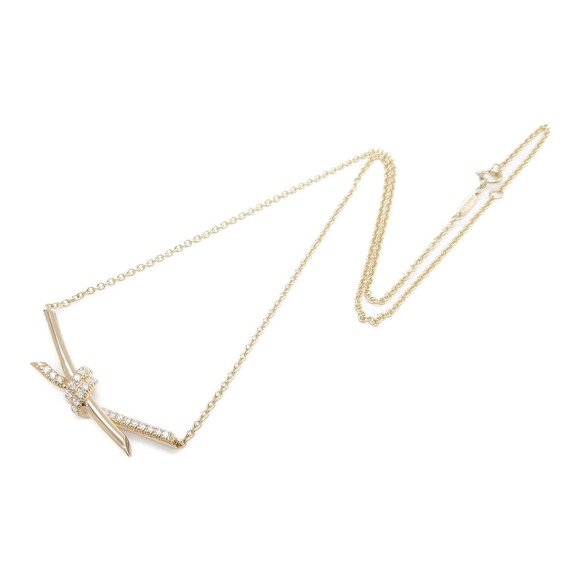 Tiffany Knot Necklace Pink Gold Diamond - Picture 3 of 8